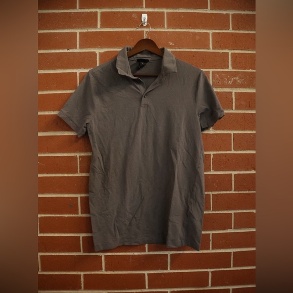 H&M Slim Fit Polo Shirt Men’s Small S Gray Taupe Short Sleeve - Picture 1 of 3